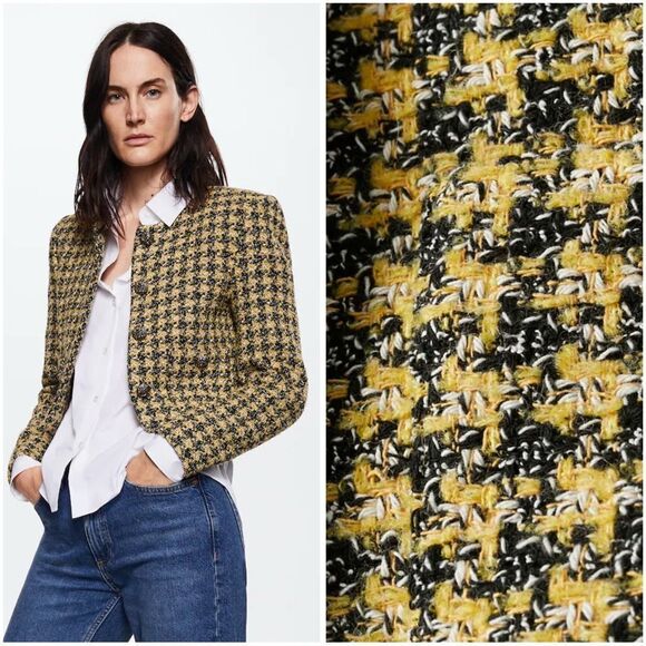 Mango Tweed jacket with jewel buttons - Picture 1 of 6